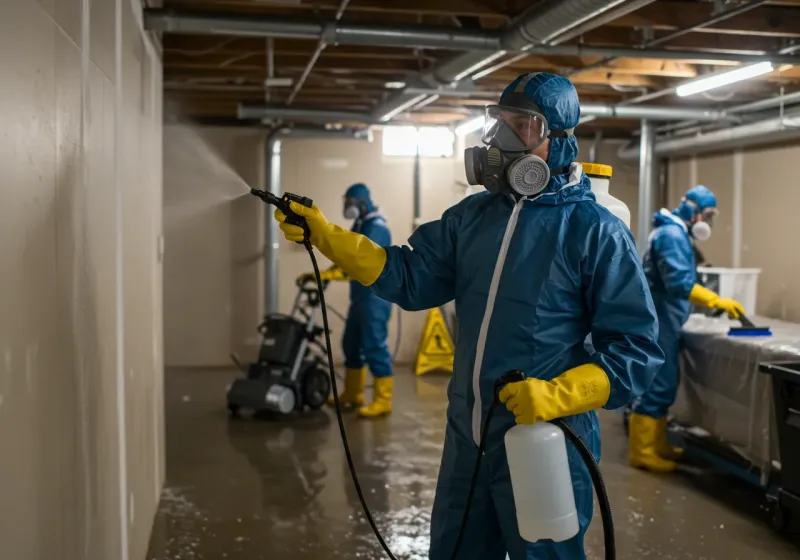 Basement Sanitization and Antimicrobial Treatment process in Coosada, AL