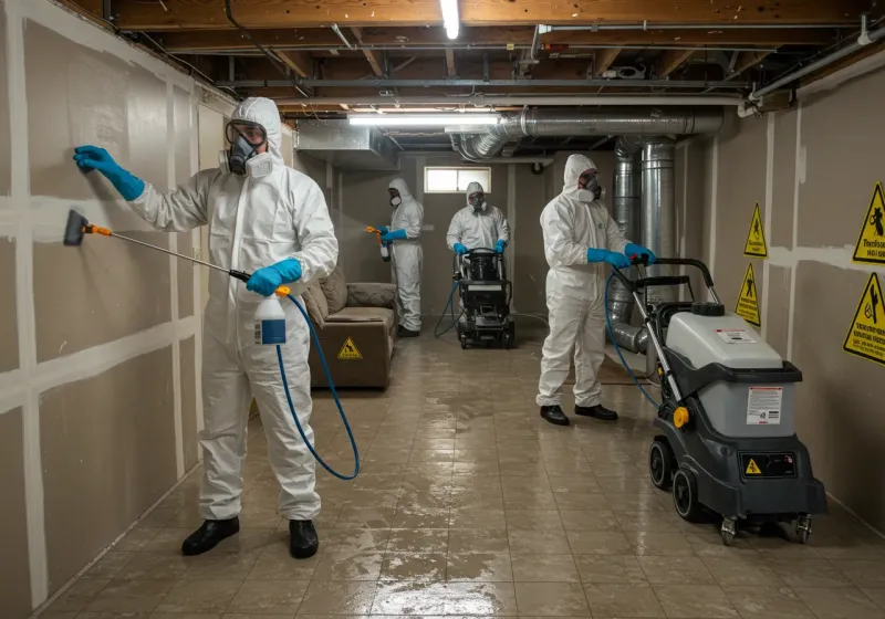 Basement Moisture Removal and Structural Drying process in Coosada, AL